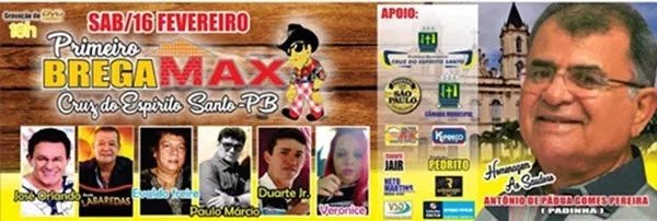 Hoje tem Brega Max em Cruz do Espírito Santo 1 brega