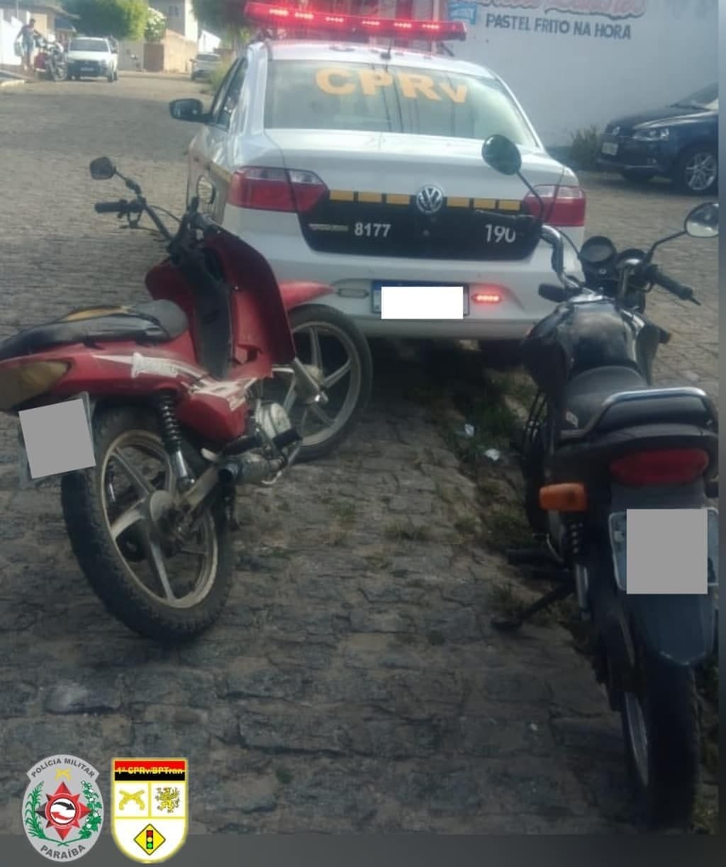 POLÍCIA MILITAR RECUPERA DUAS MOTOCICLETAS ROUBADAS EM SANTA RITA