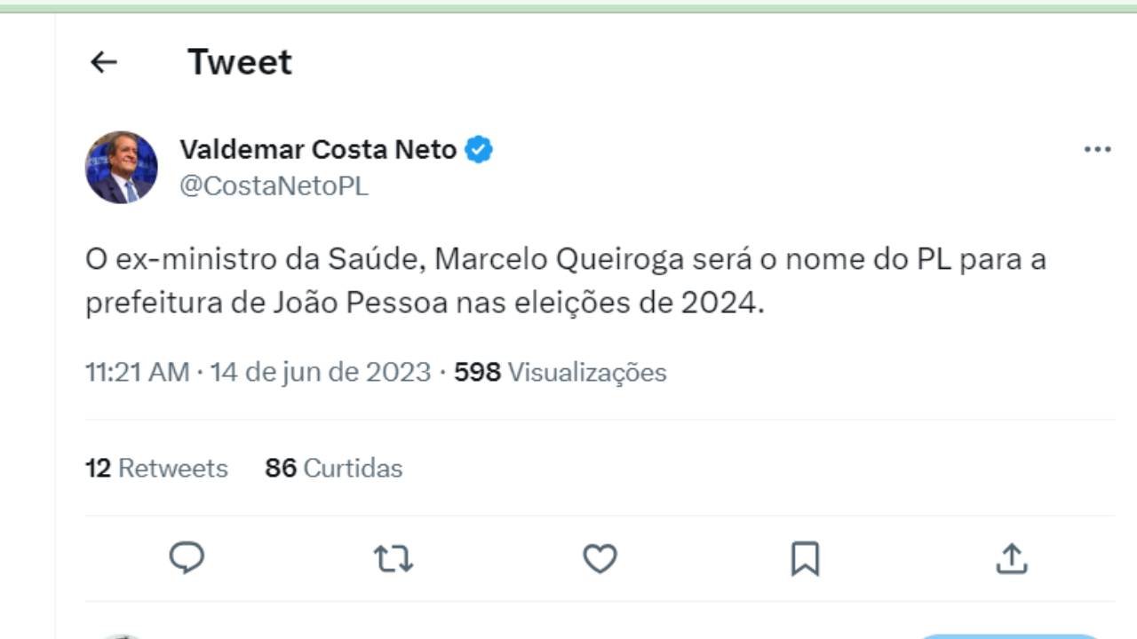 Com Bolsonaro, Queiroga se filia ao PL e Valdemar lança candidatura de ex-ministro em João Pessoa 1 Projeto do Studio 58