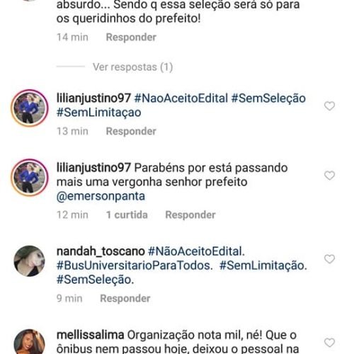 Prefeitura desativa redes sociais após criticas ao decreto que exclui mais da metade dos usuários do transporte universitário