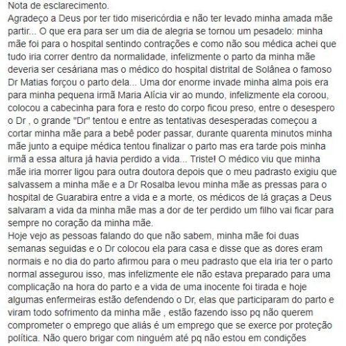 Bebê morre em hospital na e irmã acusa médico de ter forçado parto normal