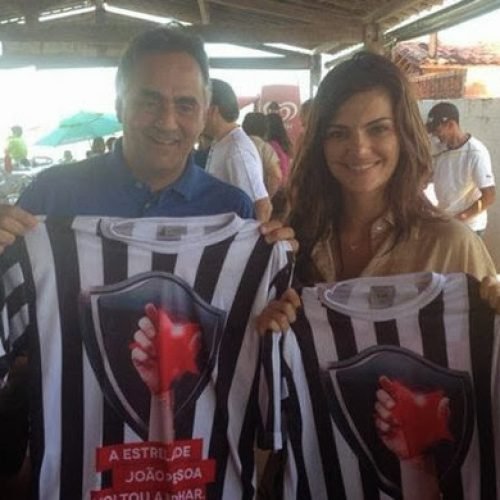 Atriz Mayana Neiva declara apoio ao Bota fogo-PB em visita a João Pessoa