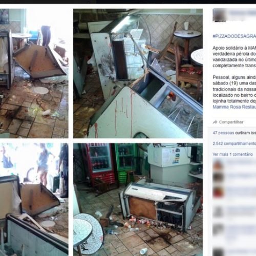 Cliente destrói pizzaria após ter máquina de cartão negada na entrega