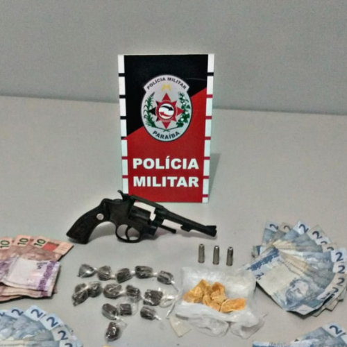 Polícia desarticula ponto de tráfico, prende suspeito e apreende arma de fogo e drogas em Santa Rita